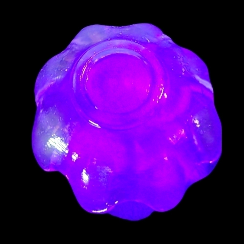 VINTAGE Blenko Light Blue Glass Lotus Bowl